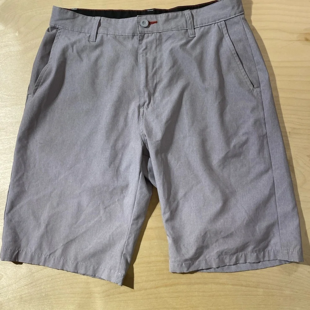 Ron Jon Light Gray Men's Flat Front Shorts 32 (OM)